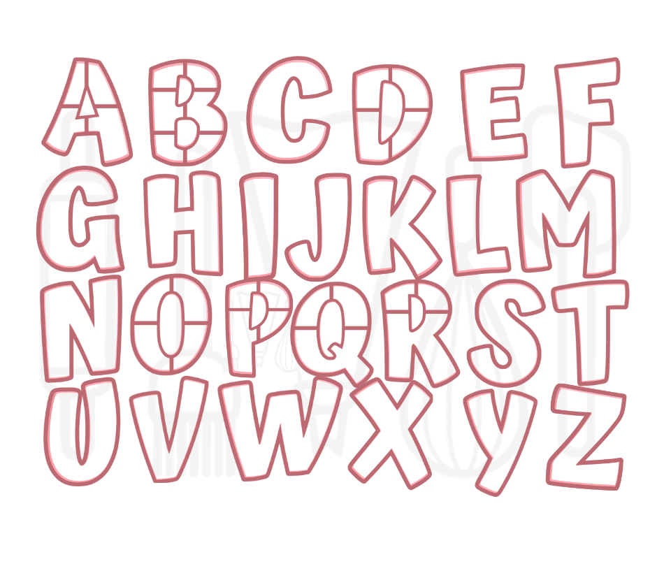 Letter A t/m Z uitstekers - set/26 - Speels - 3D geprint