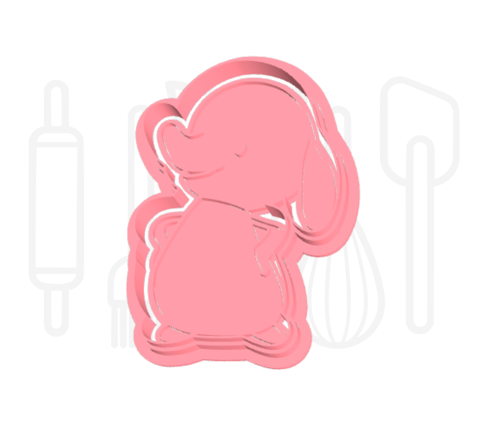 Konijntje knuffel uitsteker + stempel - 3D-geprint