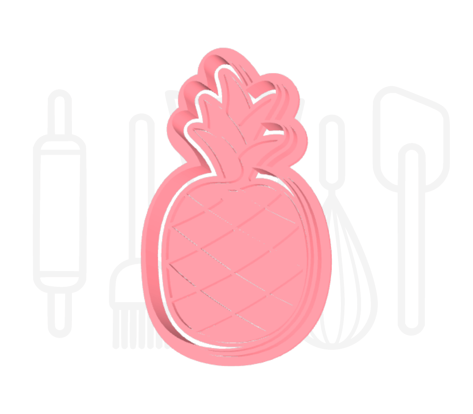 Ananas uitsteker + stempel - 3D-geprint