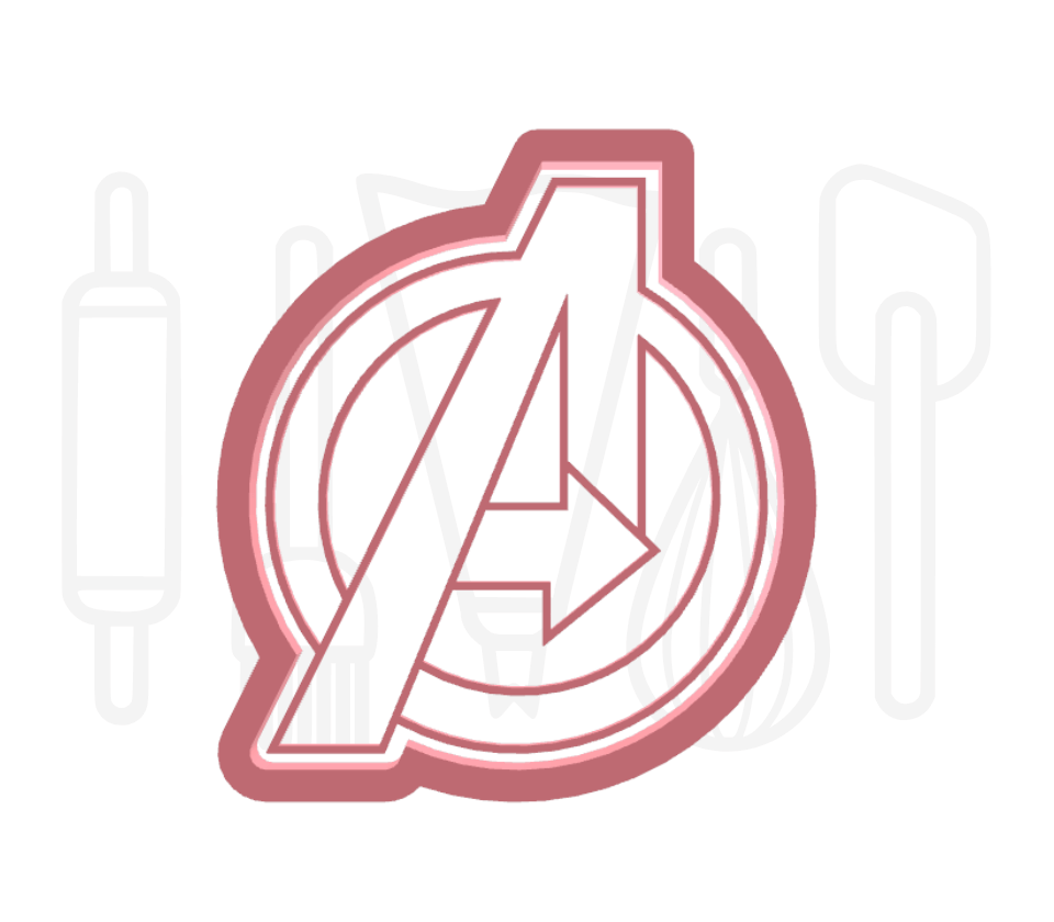 Marvels Avengers logo uitsteker + stempel - 3D-geprint
