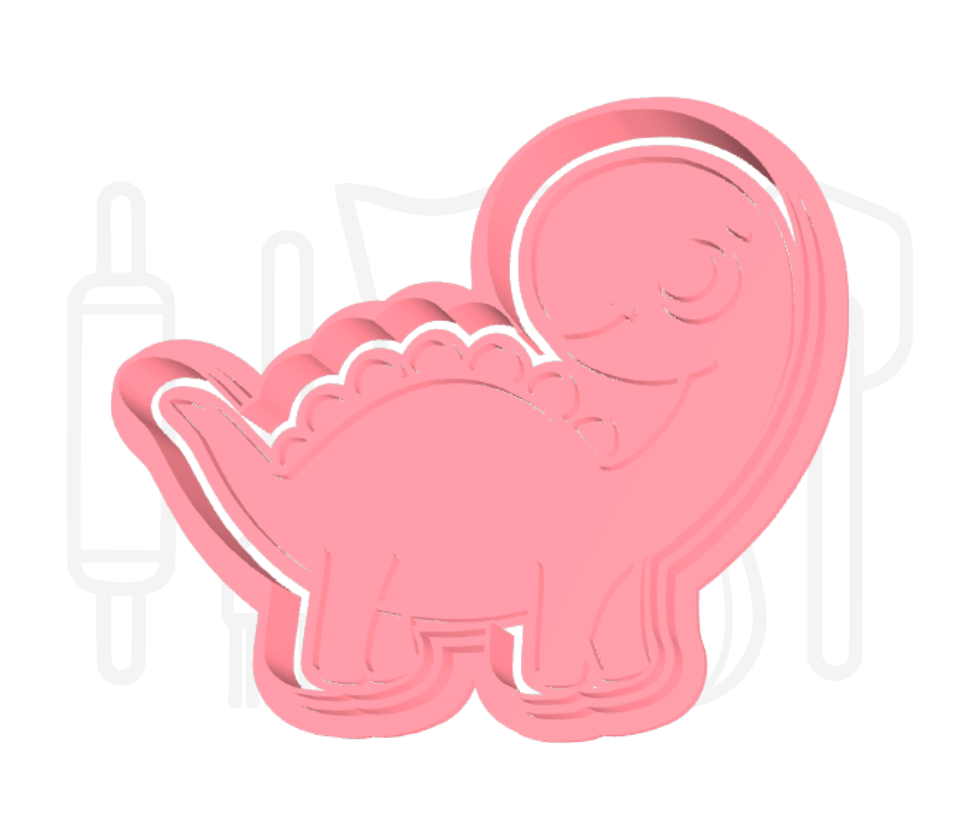 Baby dinosaurus uitsteker + stempel - 3D-geprint