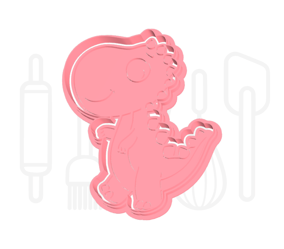 Baby 3 dinosaurus uitsteker + stempel - 3D-geprint