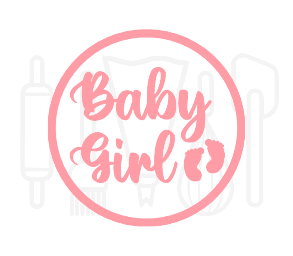 Fondant stempel Baby girl met voetjes - 3D Geprint