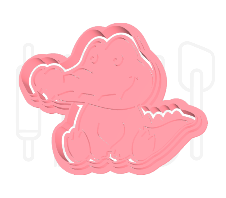Krokodil uitsteker + stempel - 3D-geprint