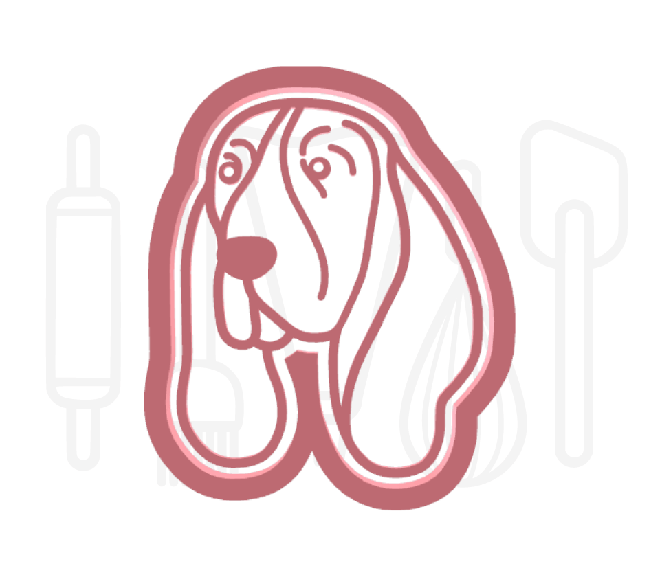 Basset hound uitsteker + stempel - 3D-geprint