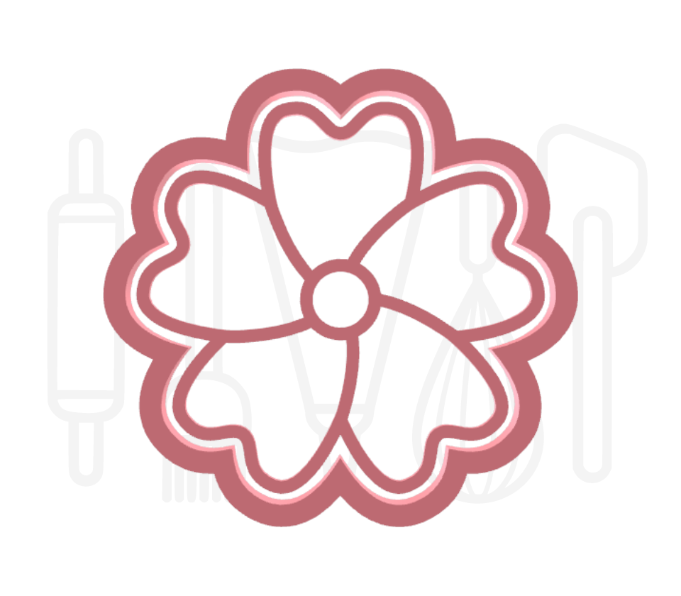 Bloem uitsteker + stempel - 3D-geprint
