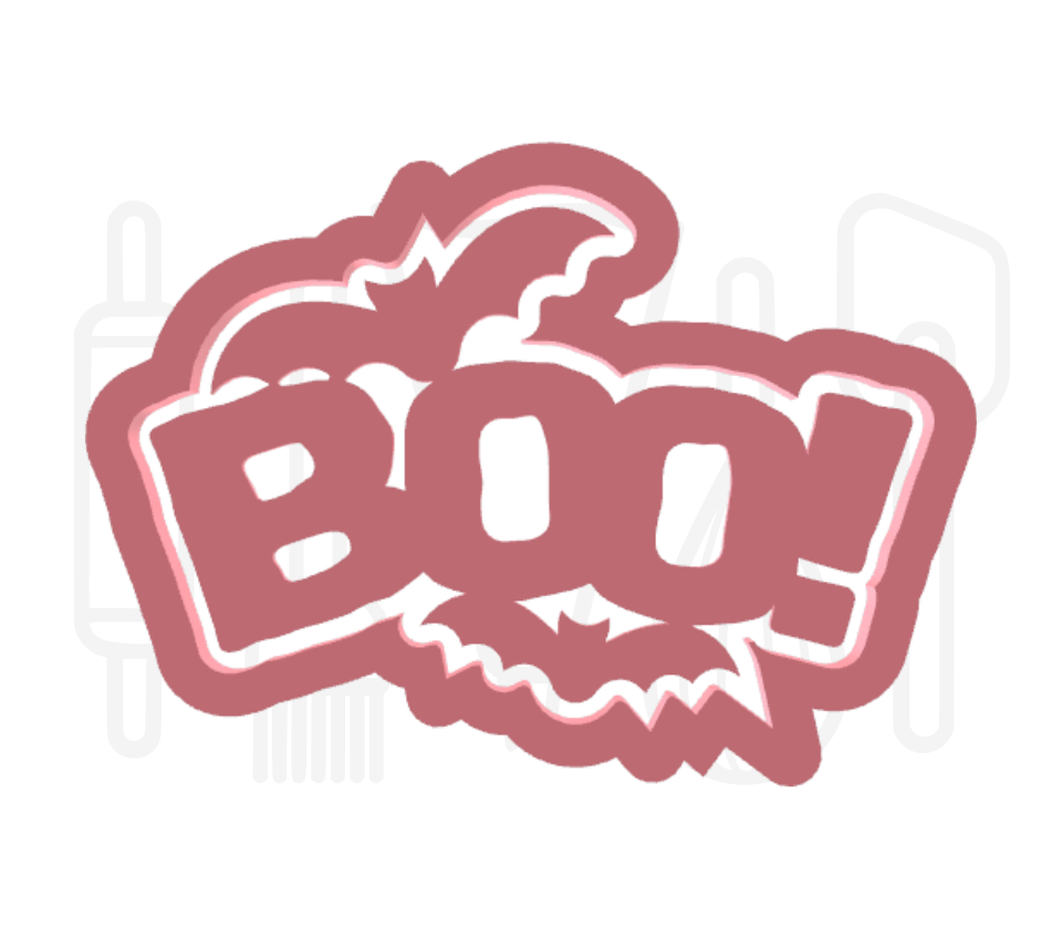 Boo! Met vleermuizen uitsteker + stempel - 3D-geprint