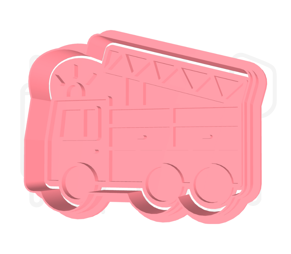 Brandweerauto uitsteker + stempel - 3D geprint