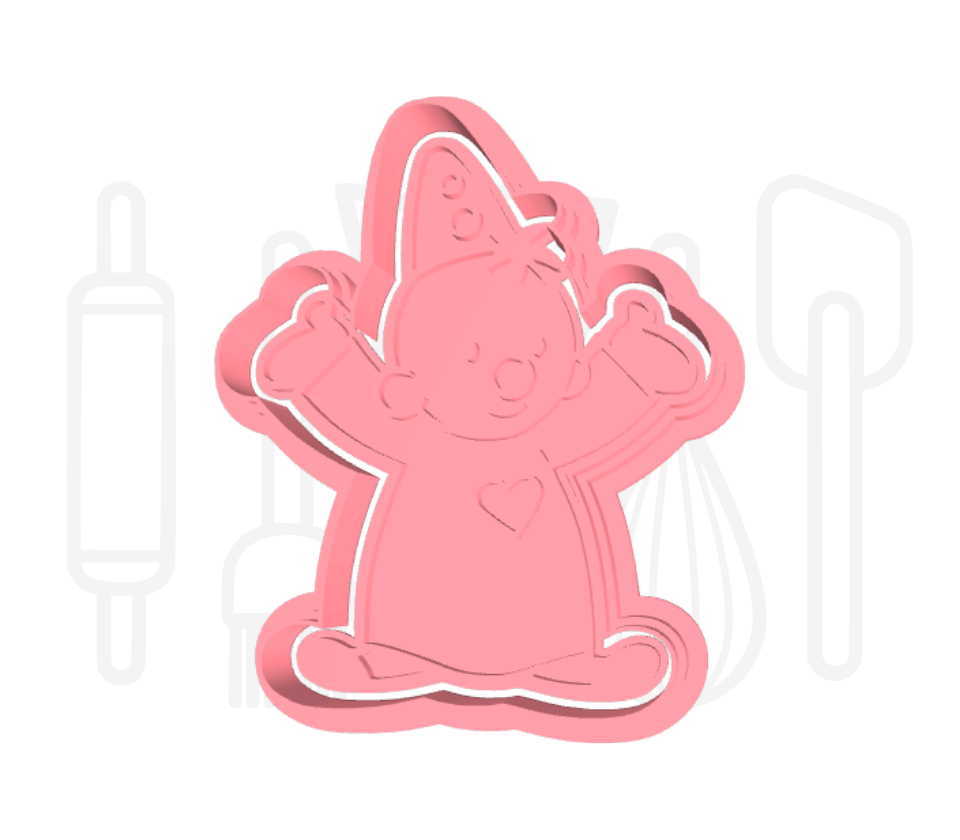 Clowntje uitsteker + stempel - 3D-geprint