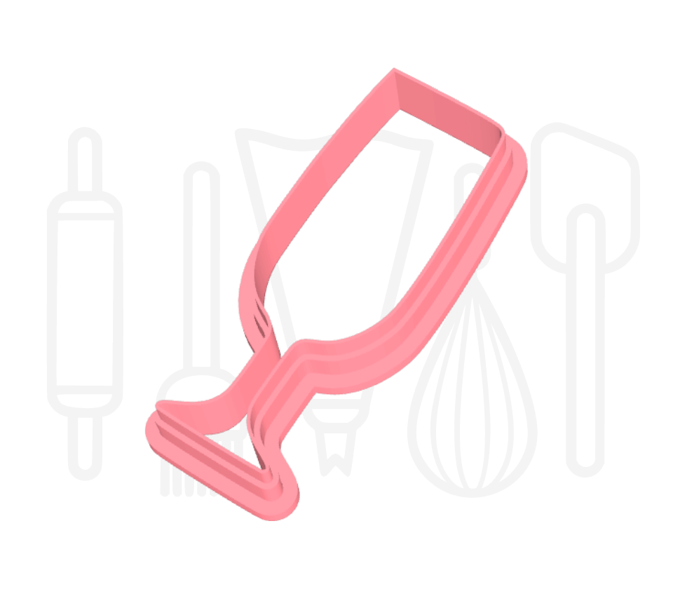 Champagneglas uitsteker - 3D-geprint