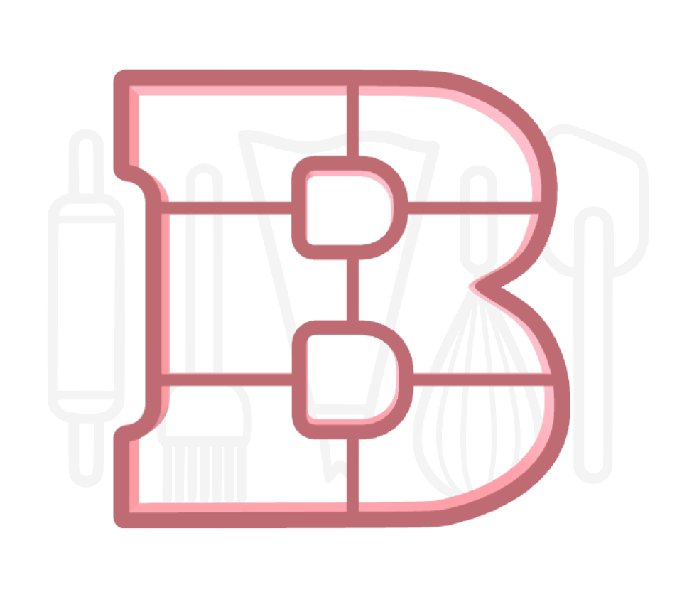 Letter B uitsteker - chocolade letter - 3D geprint