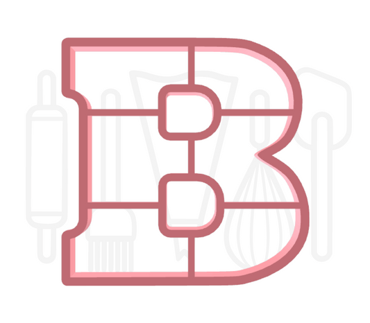 Letter B uitsteker - chocolade letter - 3D geprint