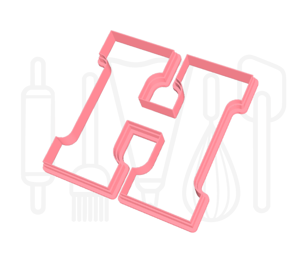 Letter H uitsteker - chocolade letter - 3D geprint