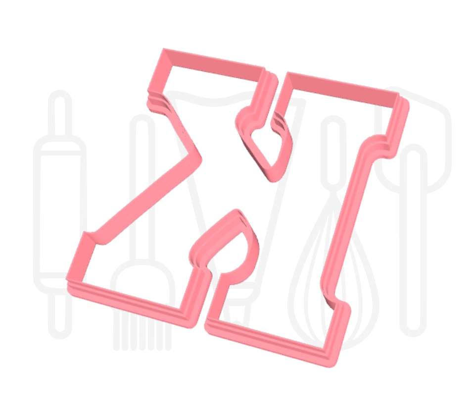 Letter K uitsteker - chocolade letter - 3D geprint