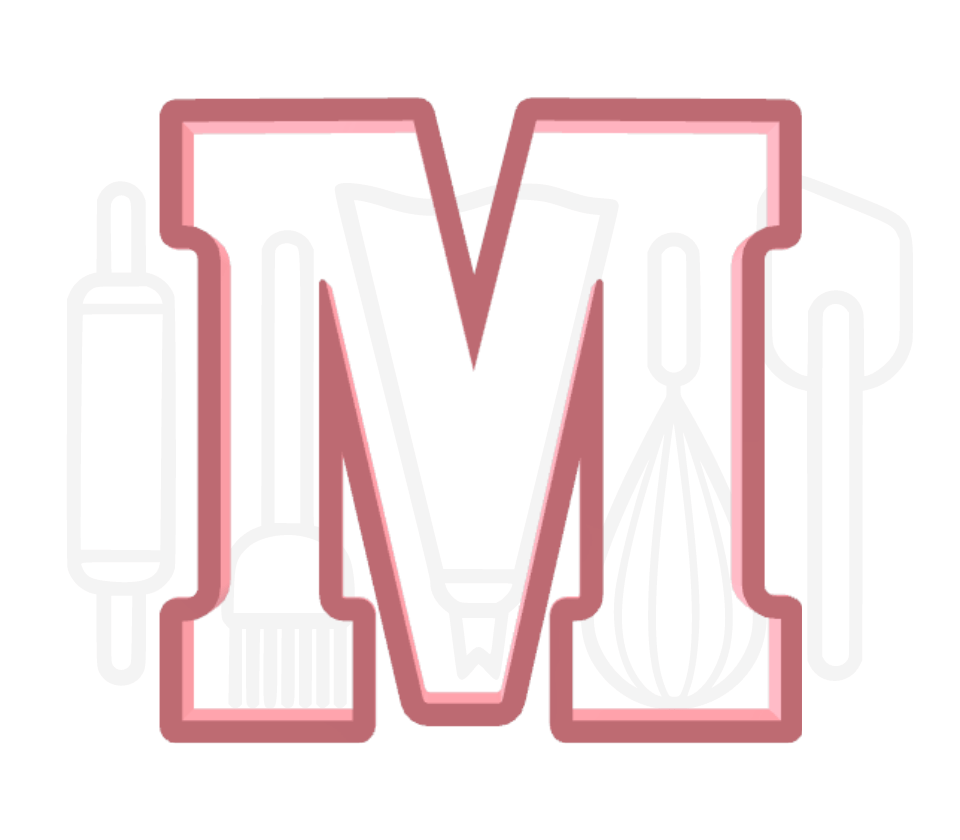 Letter M uitsteker - chocolade letter - 3D geprint