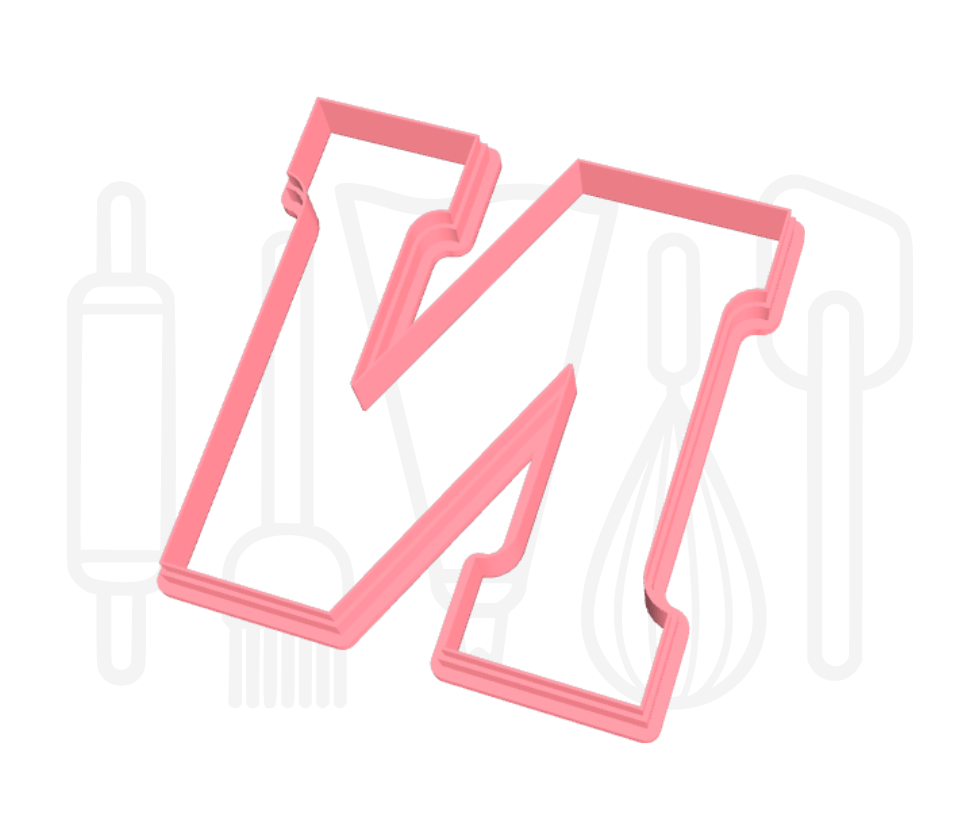 Letter N uitsteker - chocolade letter - 3D geprint