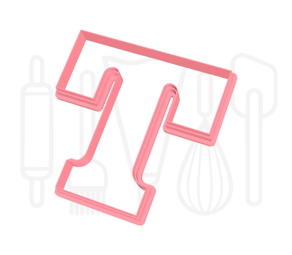 Letter T uitsteker - chocolade letter - 3D geprint