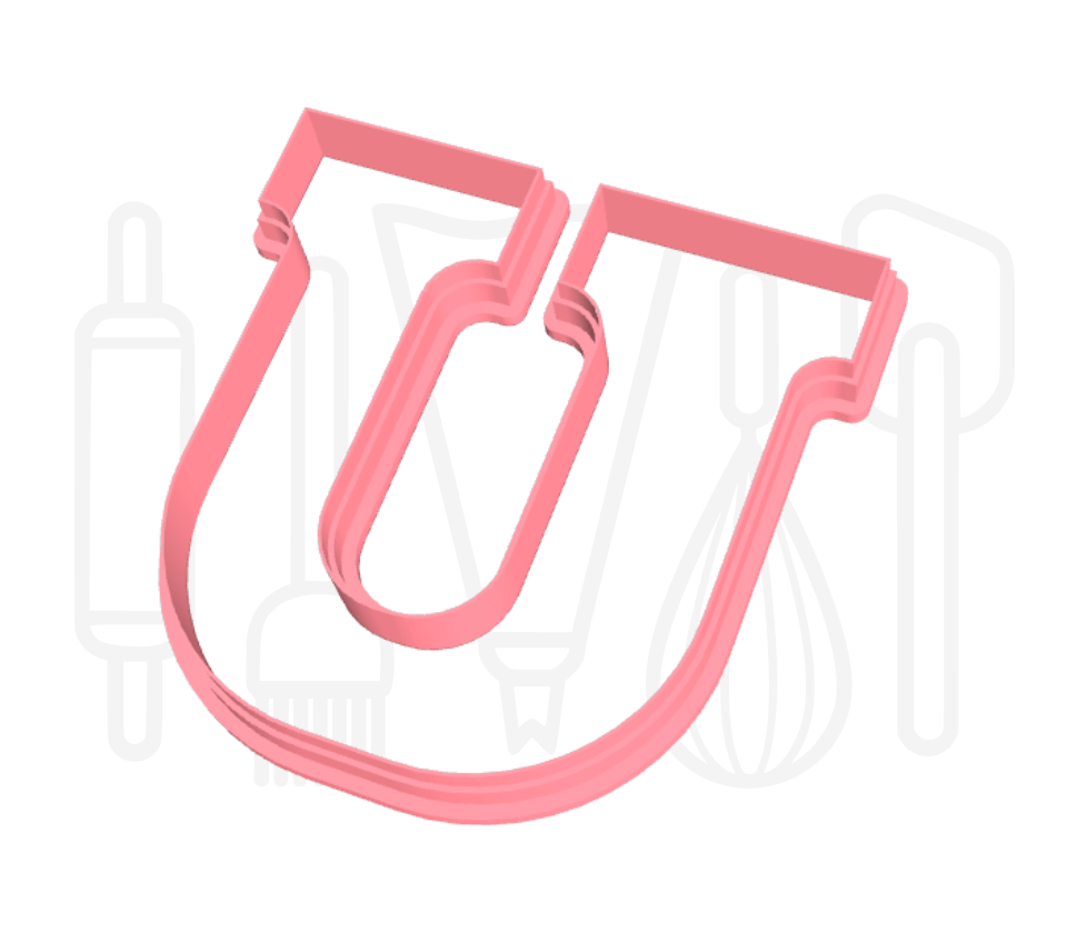 Letter U uitsteker - chocolade letter - 3D geprint