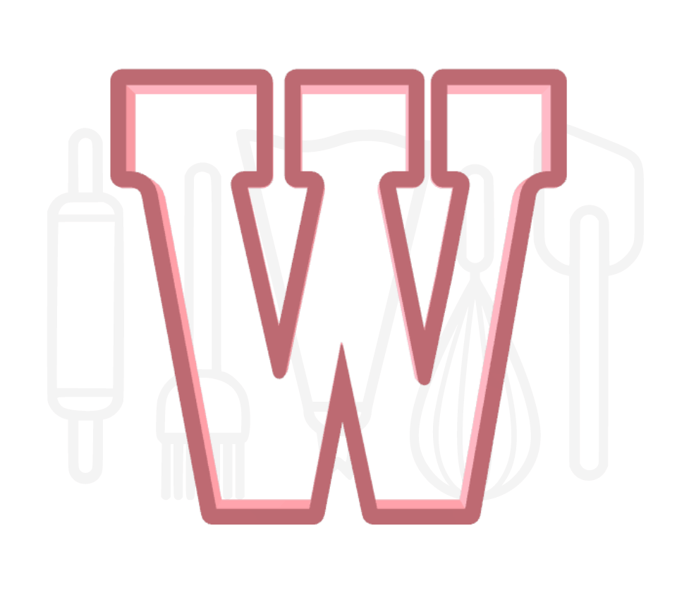 Letter W uitsteker - chocolade letter - 3D geprint
