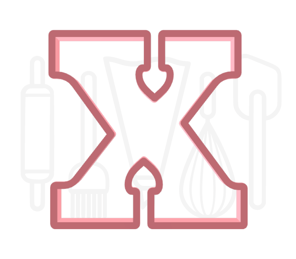 Letter X uitsteker - chocolade letter - 3D geprint