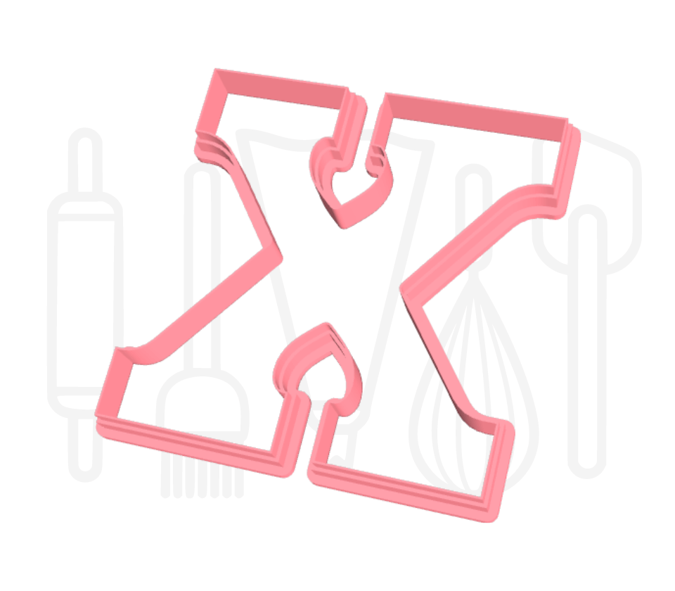 Letter X uitsteker - chocolade letter - 3D geprint