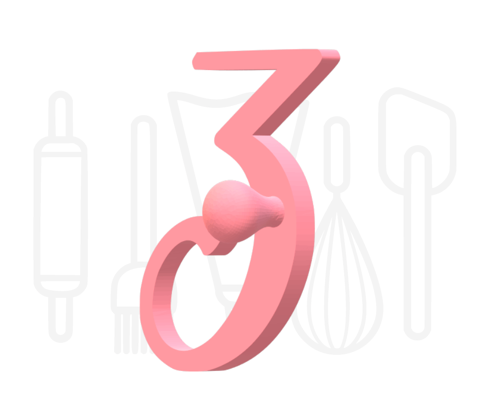 Stempel cijfer 3 - script - 3D geprint