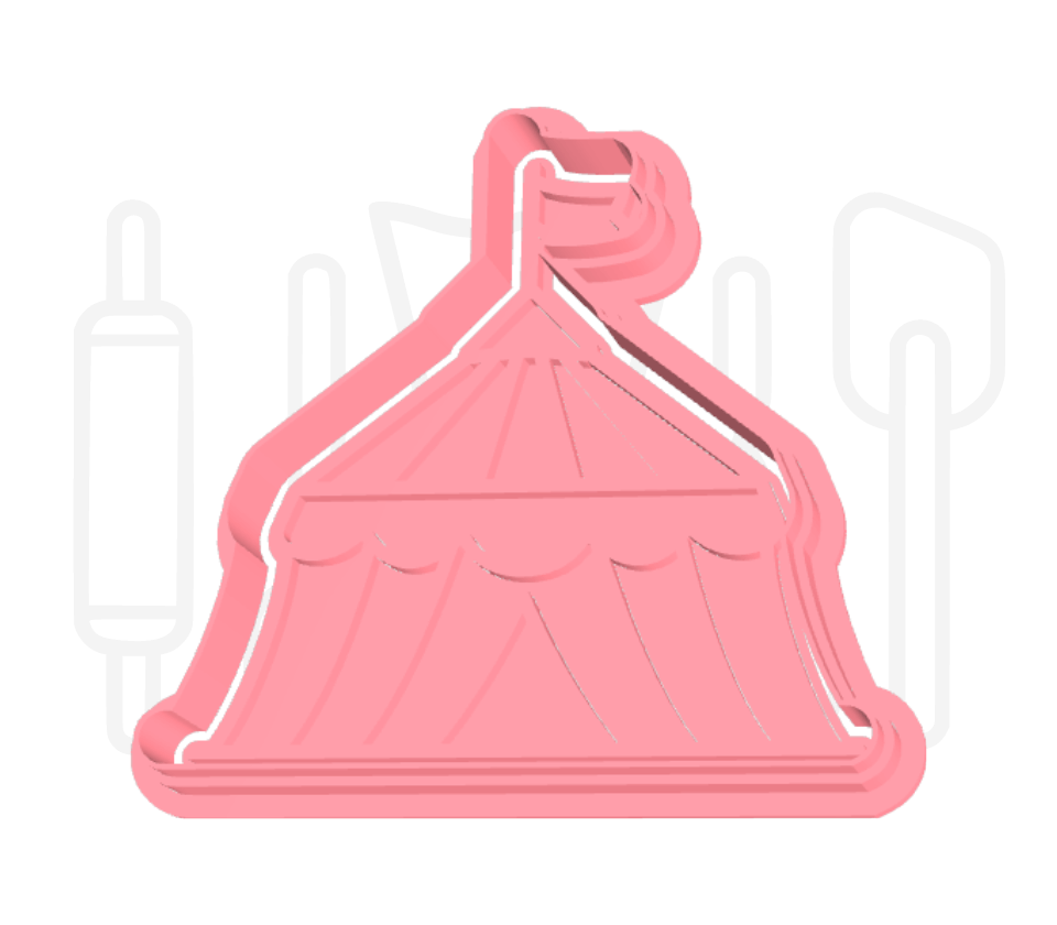 Circustent uitsteker + stempel - 3D-geprint
