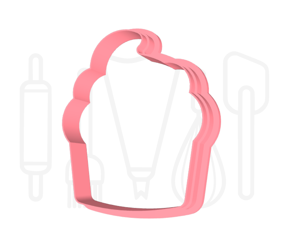 Cupcake uitsteker + stempel - 3D geprint