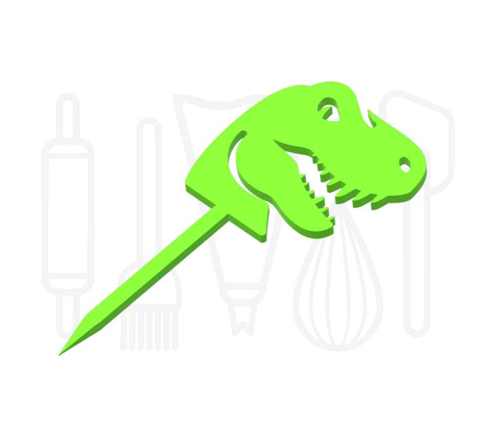Cocktailprikker - T-rex 12 stuks