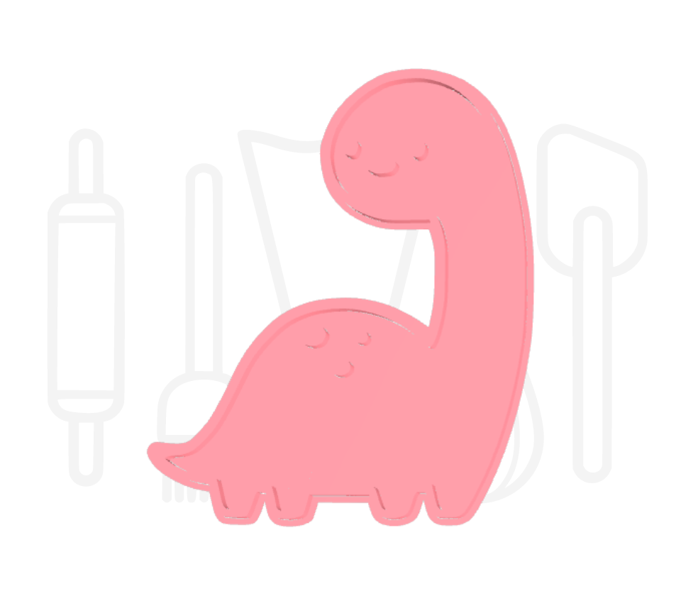 Baby dinosaurus uitsteker + stempel - 3D-geprint
