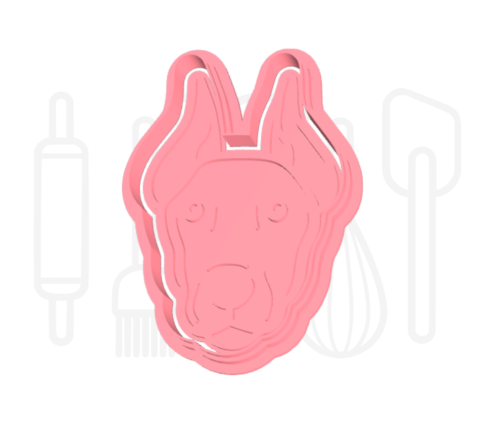 Dobermann uitsteker + stempel - 3D-geprint