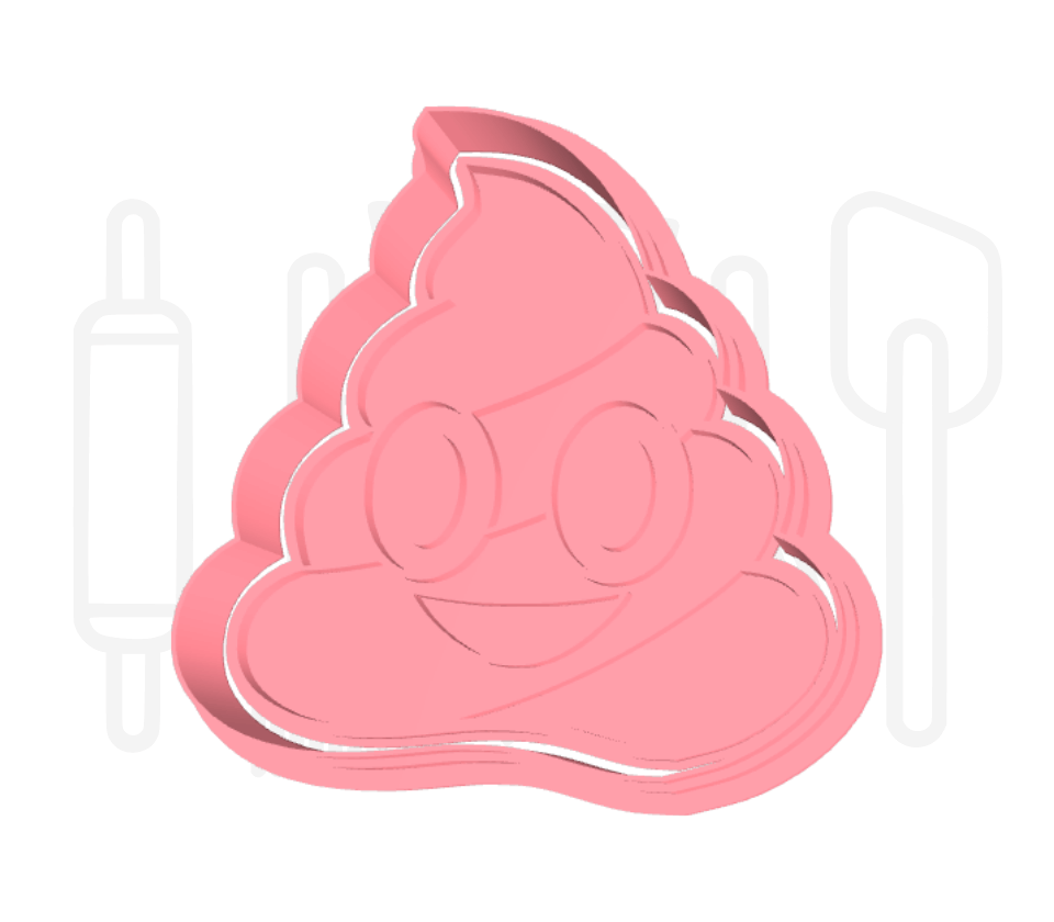Drol emoticon uitsteker + stempel - 3D geprint