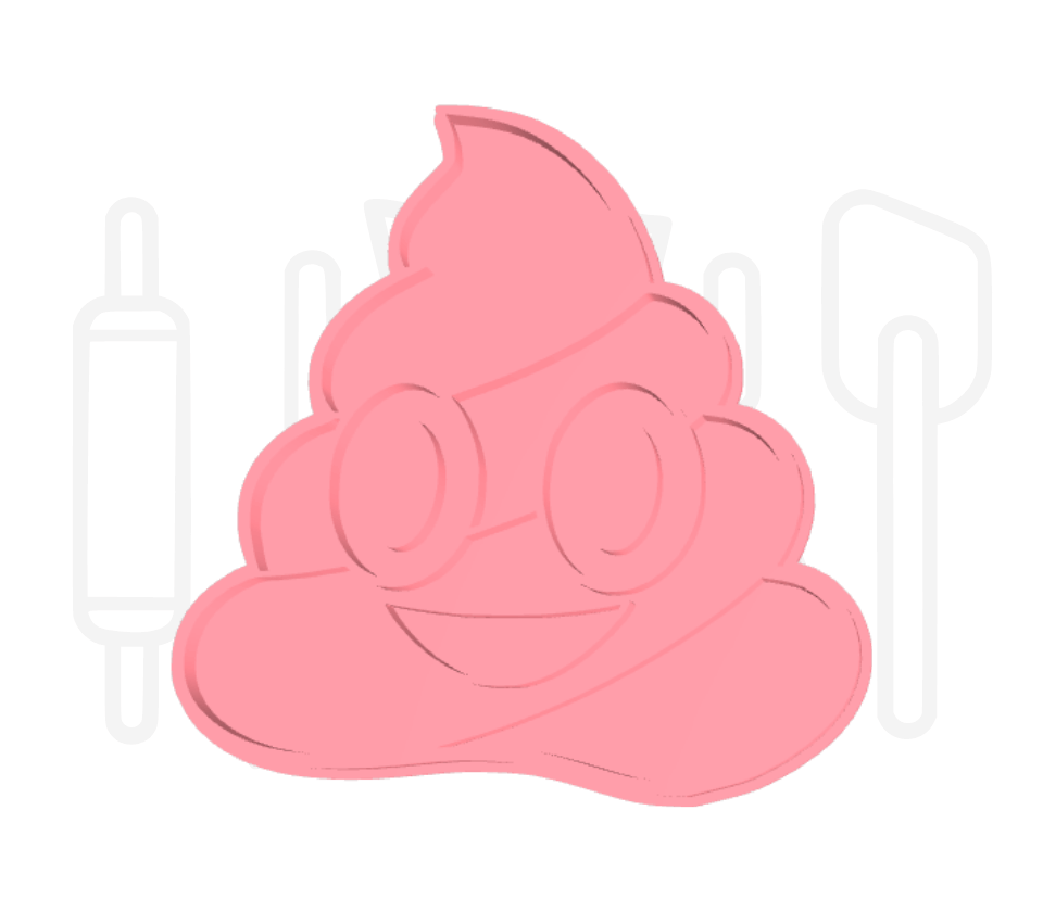 Drol emoticon uitsteker + stempel - 3D geprint