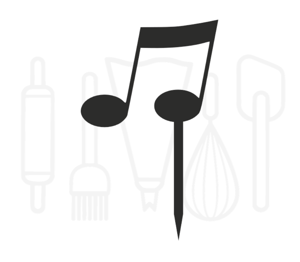 Cocktailprikker - Dubbele muzieknoot 12 stuks