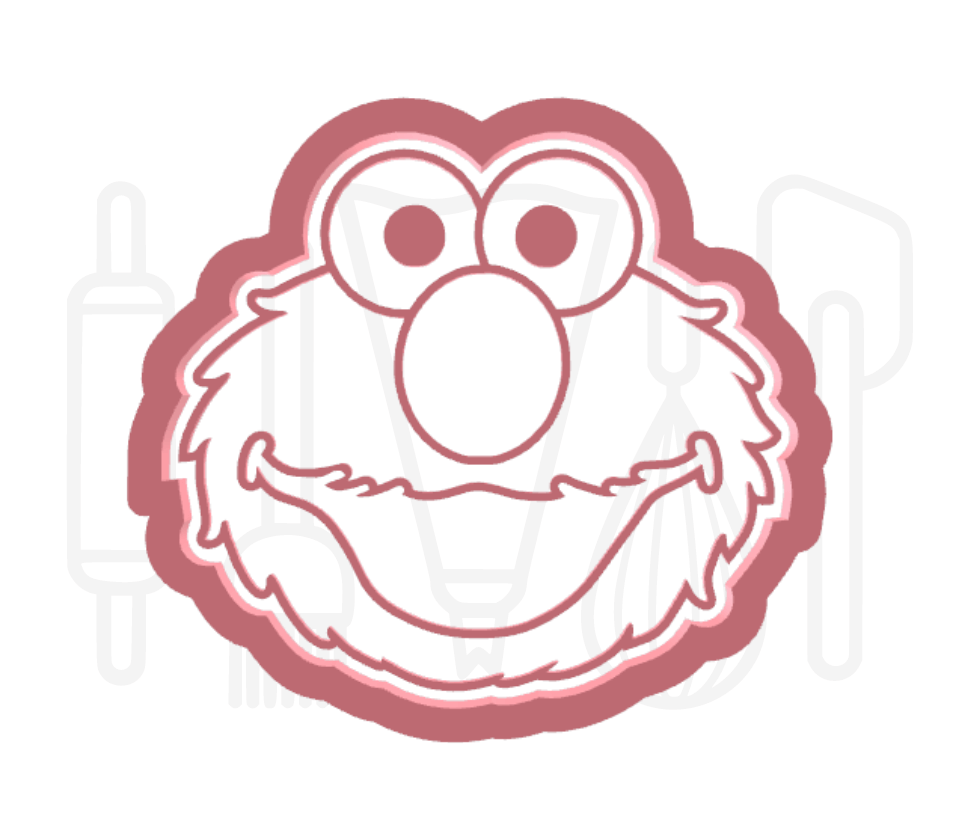 Elmo hoofd uitsteker + stempel - 3D-geprint