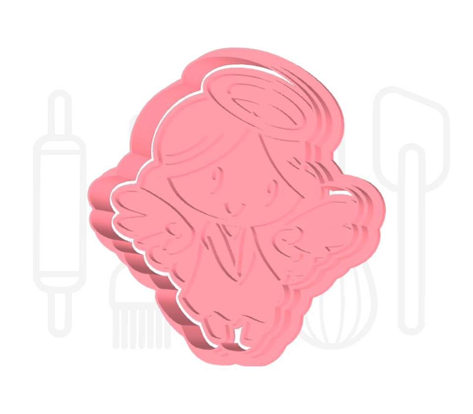 Engeltje uitsteker + stempel - 3D geprint