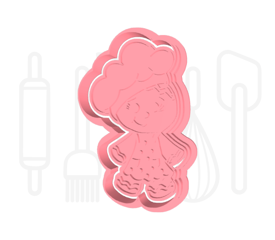 Gingerbread bakkertje uitsteker + stempel - 3D geprint