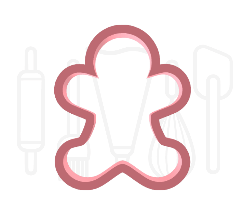 Gingerbread poppetje uitsteker - 3D geprint