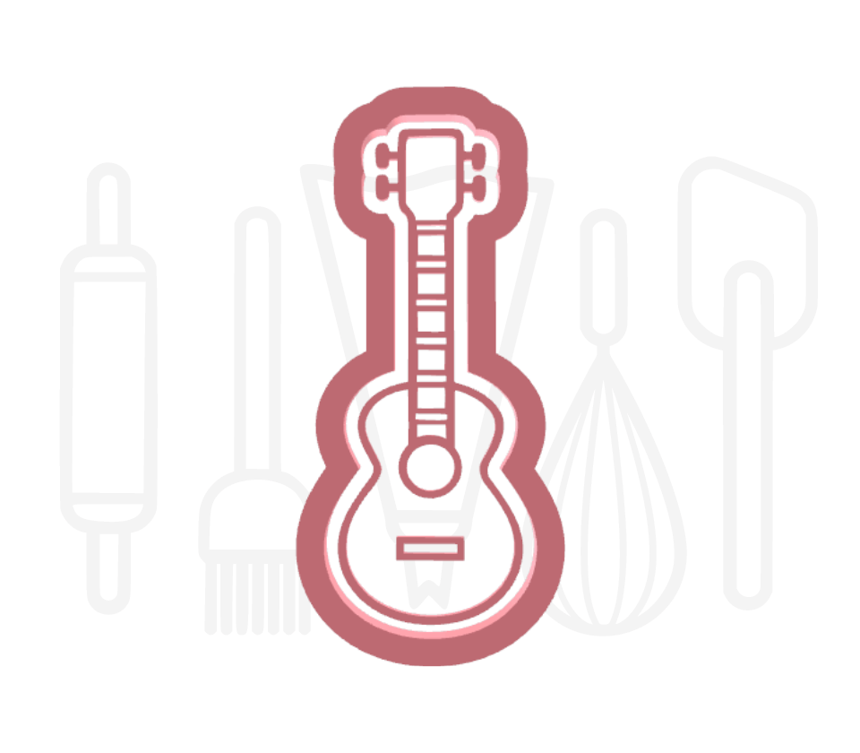 Akoestische gitaar uitsteker + stempel - 3D geprint