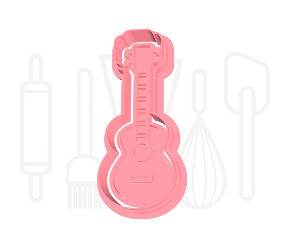 Akoestische gitaar uitsteker + stempel - 3D geprint
