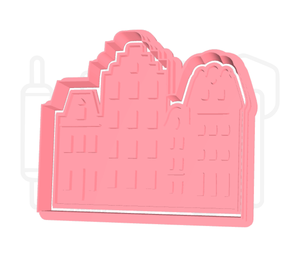 Grachtenpanden uitsteker + stempel - 3D geprint