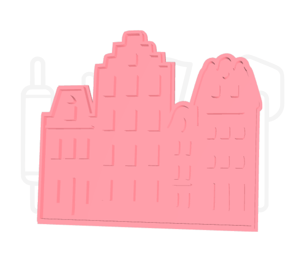 Grachtenpanden uitsteker + stempel - 3D geprint