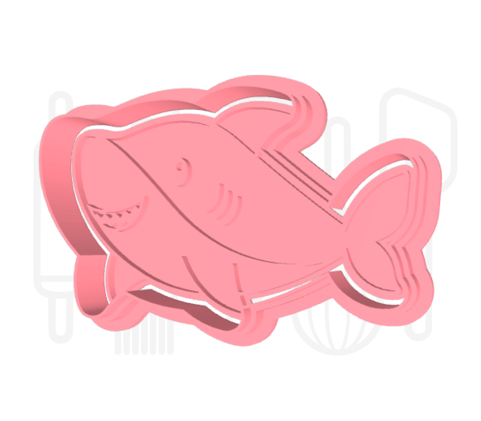 Haai 2 uitsteker + stempel - 3D-geprint