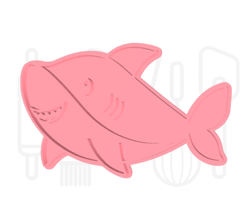 Haai 2 uitsteker + stempel - 3D-geprint
