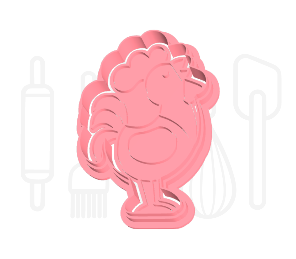 Haan uitsteker + stempel - 3D-geprint