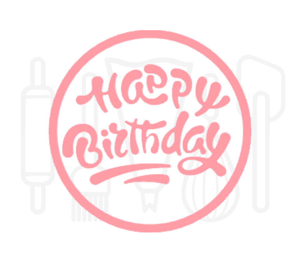 Fondant stempel Happy birthday - 3D Geprint