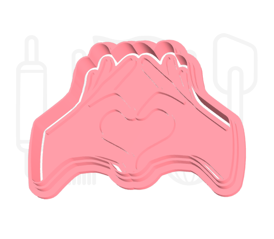 Hart handen uitsteker + stempel - 3D-geprint
