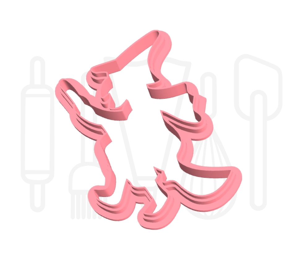 Heks op bezem uitsteker - 3D-geprint