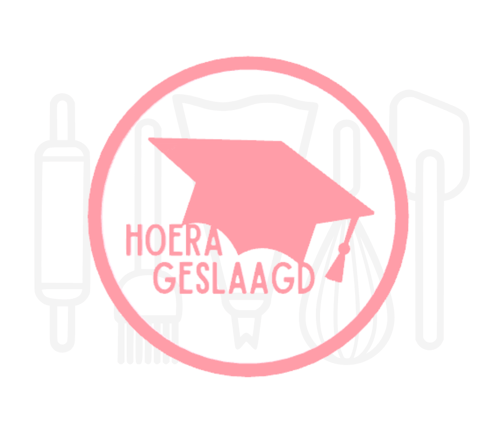 Fondant stempel Hoera geslaagd met hoedje - 3D Geprint