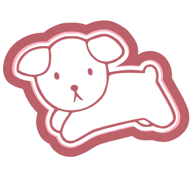 Hondje uitsteker + stempel - 3D-geprint